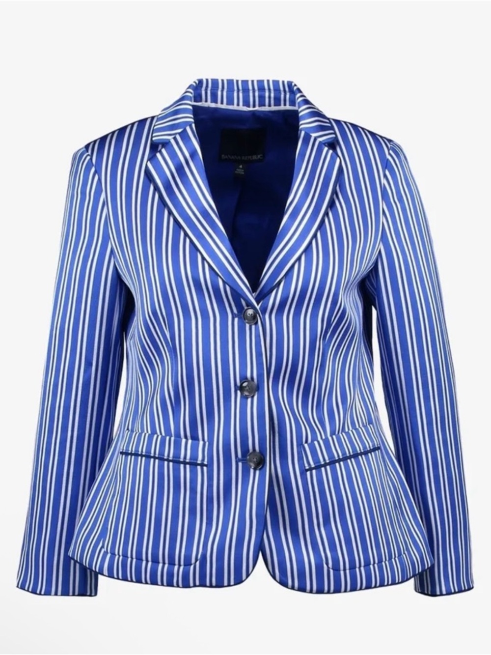 Banana Republic Blue Striped Women's Blazer 2